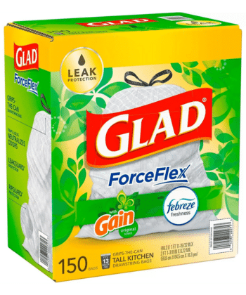 Bolsas de Cocina Altas Force Flex con Febreze Freshness 150 Pack Gain