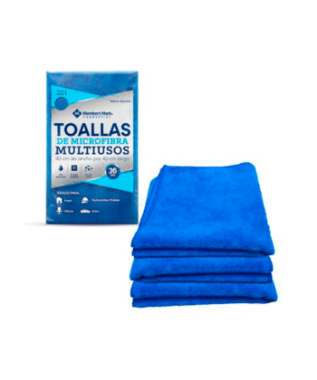 Toallas Multiuso de Microfibra Celeste 40.64×40.64 Unid Members Mark