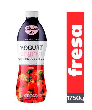 Yogurt Original con trozos de Fruta Fresa 1750 ml Alpina