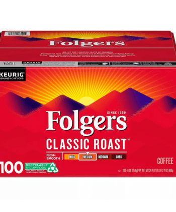Cafe Classic Roast Coffee K-cups x 100 Cups Folgers