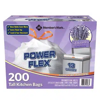 Bolsas de Cocina Altas Power Flex olor a lavanda 200Pack Members Mark