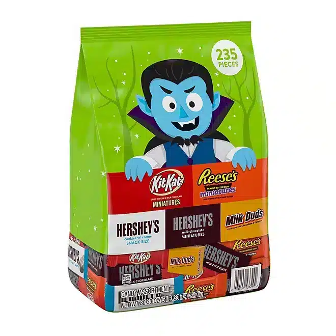 Hershey Miniaturas de sabores surtidos de chocolate y crema, bolsa variada de dulces de Halloween 235 piezas