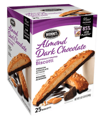 Biscocho de chocolate negro con almendras x 25 pack Nonni's
