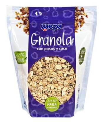 Granola con Coco y Pasas 200gr Wepa