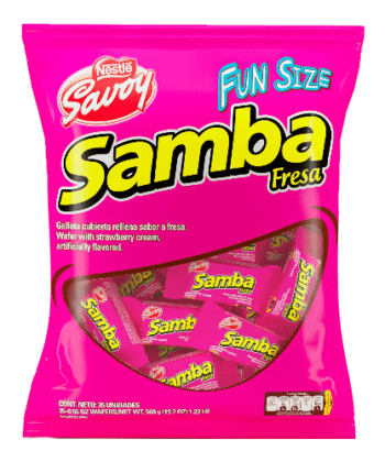 Bolsa de Mini Samba de fresa x 35 unds 16 gr Nestle