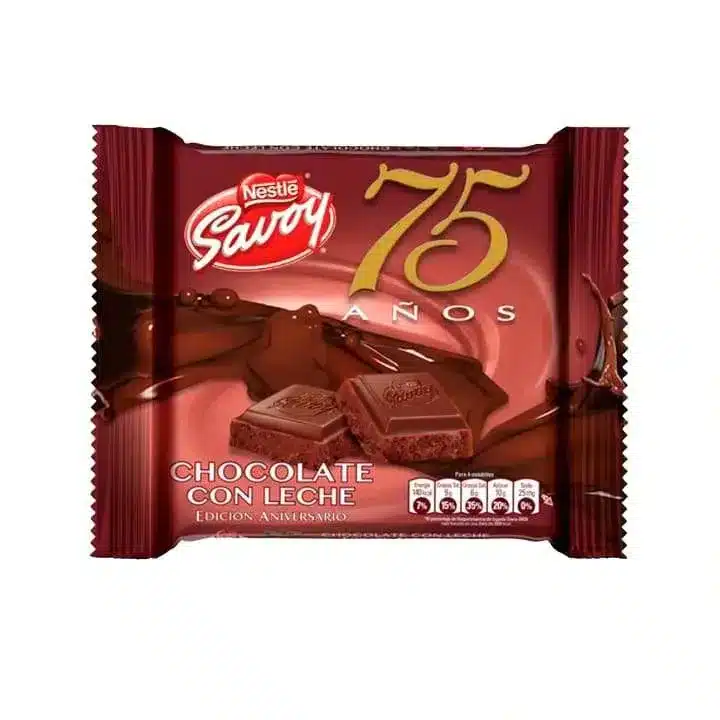 Chocolate con leche 100gr edicion aniversario 75 años Savoy