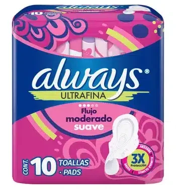 Toallas Ultrafinas Suaves 10 Unds Always