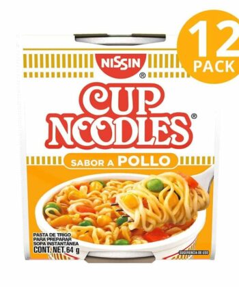 Caja de Sopa De Fideos Instantanea Sabor Pollo x 12 unds 64 gr Cup Noodles