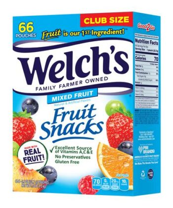 Snacks de Frutas Mixtas en Gomitas 66 Packs Welch's