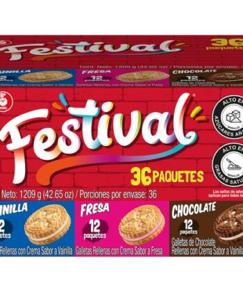 Galletas Rellenas Surtidas 33.6gr x 36 Unids Festival
