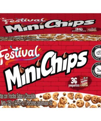 Mini Galletas con Trozos de Chocolate 35gr x 36 Unids Minichips