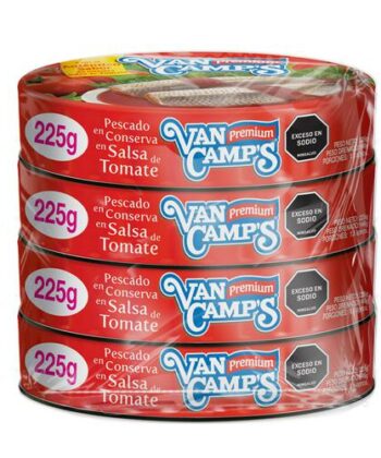 Sardinas en Salsa 4 Unidades 225 g Van Camps