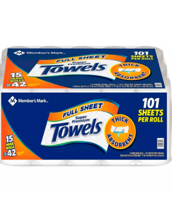 Toalla de Papel Rollos Enormes x 15 Rollos Member's Mark