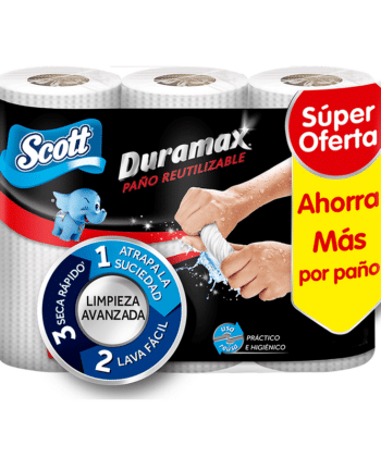 Toallin de Cocina 27,5 cm x 20,6 cm x 6 unds Duramax Scott