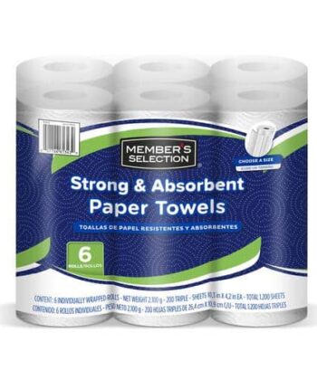 Toallin de Papel 200 Hojas x 6 Unids Member's Selection