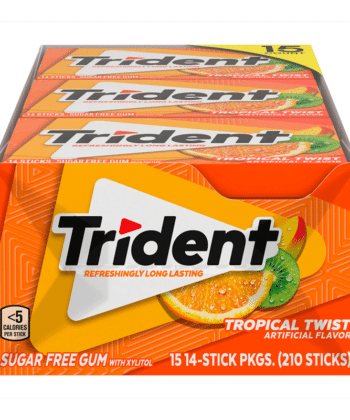 Caja de Chicles Tropical Twis x 15 Unids Trident
