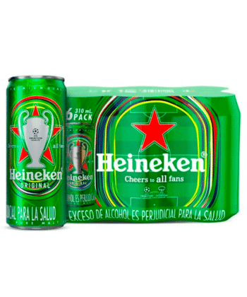 Cerveza lata 310 ml 6 pack Heineken