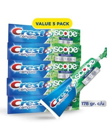 Crema Dental Complete + Scope Advanced Active Foam x 5 Unids Crest