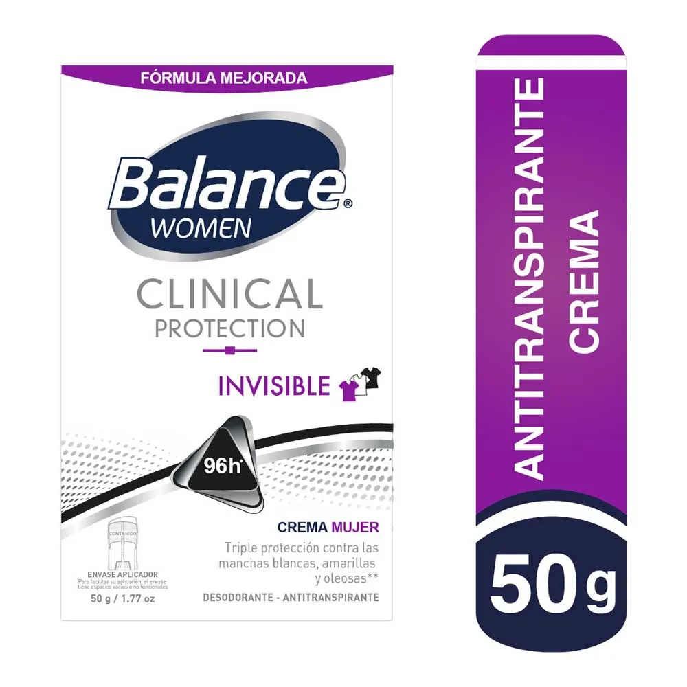 Desodorante Balance clinical invisible mujer 50g