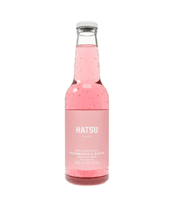 Soda de botella Frambuesa y Rosas x 300ml Hatsu