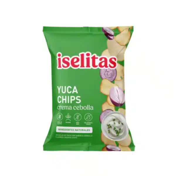Yuca Chips Con Crema Y Cebolla 70gr Iselitas