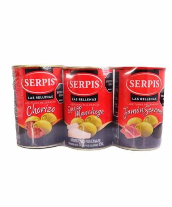 Pack de Aceitunas Rellenas 130gr x 3 unds Serpis