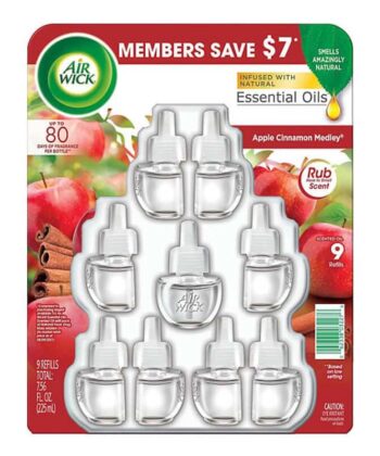 Recambios de ambientador de aceite perfumado  manzana y canela 9 unds Air Wick