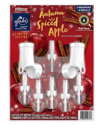 Aceite perfumado Manzana y Canela 2 calentadores + 6 recambios Glade PlugIns