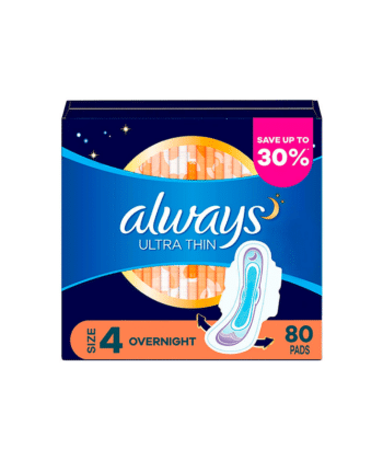 Toallas Sanitarias Tamaño 4 Superfinas 80 Uds Always Ultra Thin Overnight