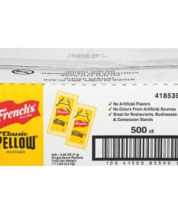 Caja de Bolsitas de Mostaza 5,5gr 500 Und French's