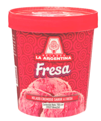Helado Fresa La Argentina 700cm3