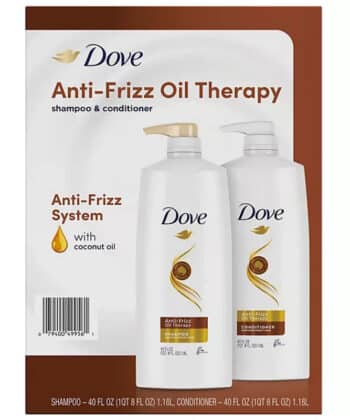 Shampoo y acondicionador x 2 pack 1,18 L Dove Anti-Frizz Oil Therapy