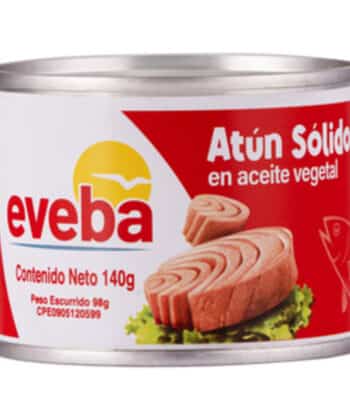 Atún Sólido en aceite vegetal 140 gr Eveba