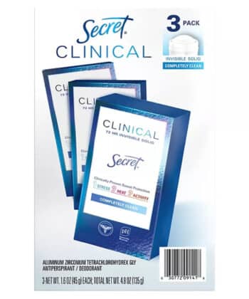 Desodorante x 3 unds Secret Completely Clean