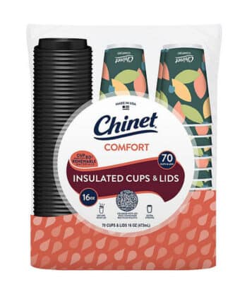 Vaso y tapas 16 oz 70 unds Chinet Comfort