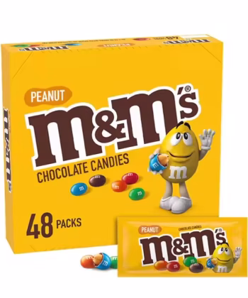 Caja de chocolate con leche y maní de x 48 unds MyM's