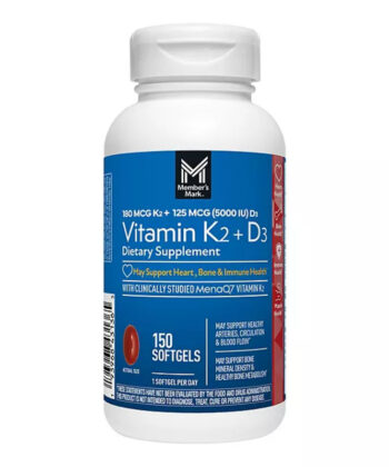 Cápsulas de vitamina K2 + D3 de 150 unds Member's Mark