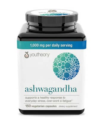Cápsulas vegetarianas 150 unid 1000 mg Youtheory Ashwagandha
