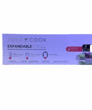 Recipientes de Vidrio con Tapa de Silicona Expandible 8 Piezas Just Cook