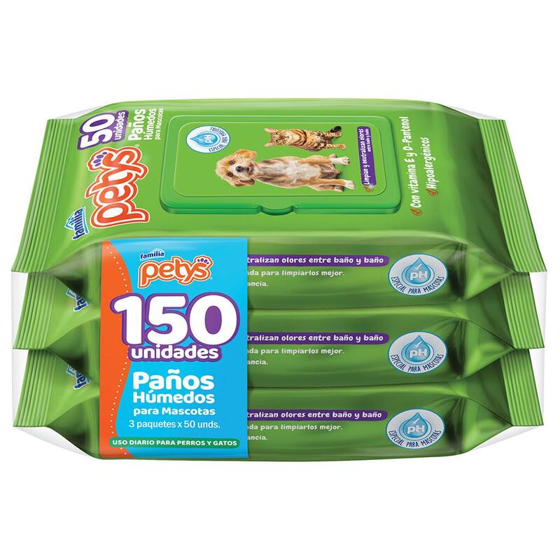 Paños Húmedos 3 Paquetes 50 unds Petys (1)