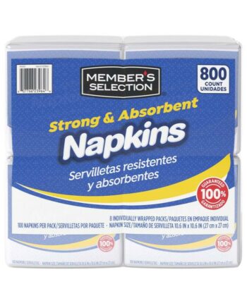 Servilletas Resistentes y Absorbentes 800 unds Member's Selection