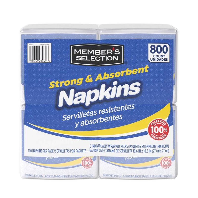 Servilletas Resistentes y Absorbentes 800 unds Member's Selection (1)
